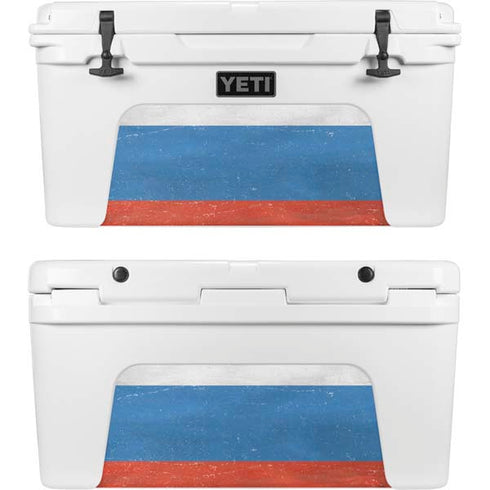 Russian Flag Distressed YETI Tundra 75 Hard Cooler Skin
